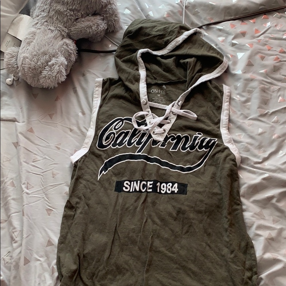 Tank top hoodie shirt